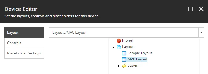 MVC layout