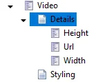 Elements in the Video item shown in the list view. Elements in the Video item shown in the list view.