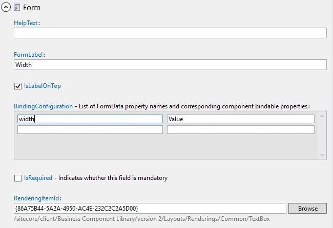 Binding configuration Binding configuration