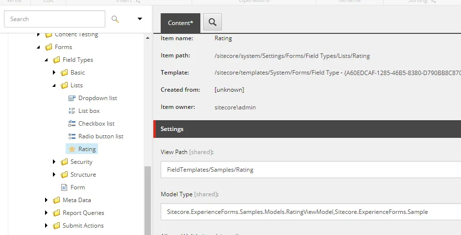 Specify the model type