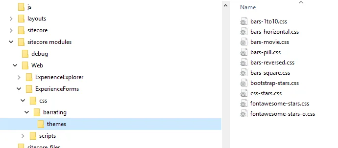 Themes in the themes folder