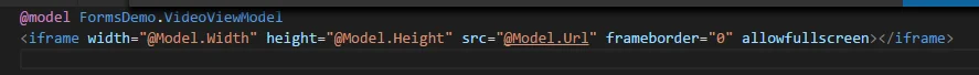 Video.cshtml razor view file. Video.cshtml razor view file.