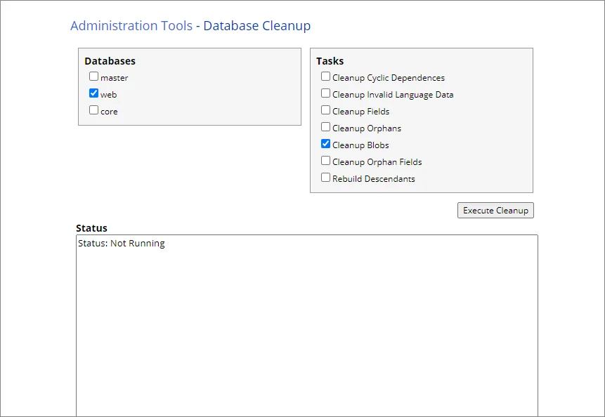 The Database Cleanup tool.
