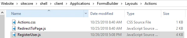 Path to Actions folder.
