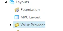 Value Provider layout folder