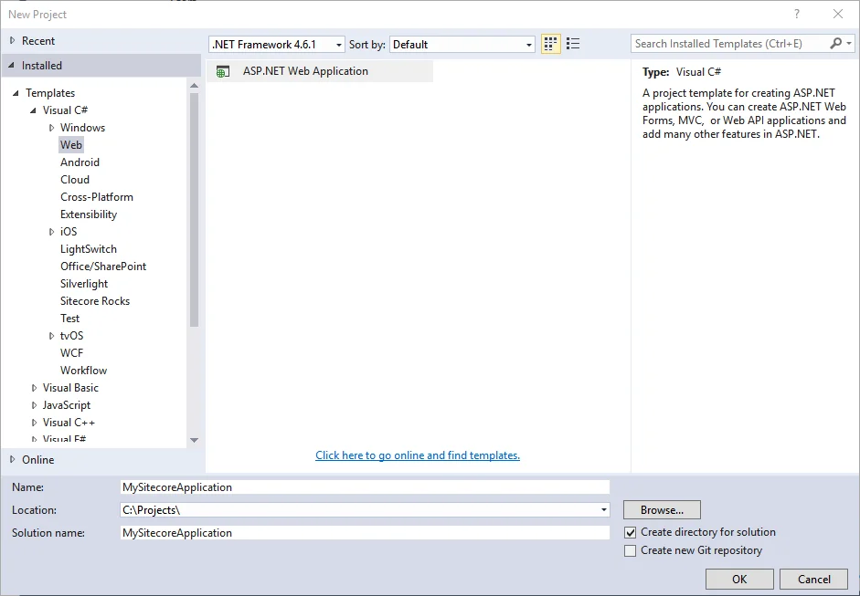 Create a new application