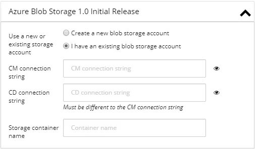 Create a blob storage account.