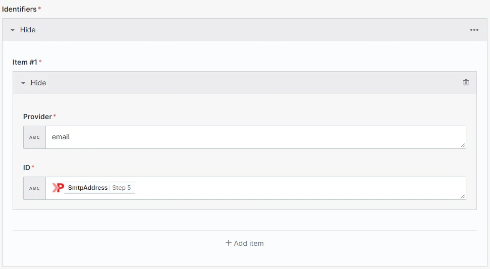 The Identifiers section The Identifiers section