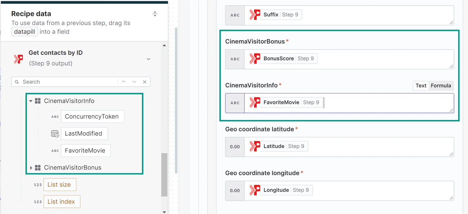 The Extensions section for mapping XP contacts with CDP guests The Extensions section for mapping XP contacts with CDP guests