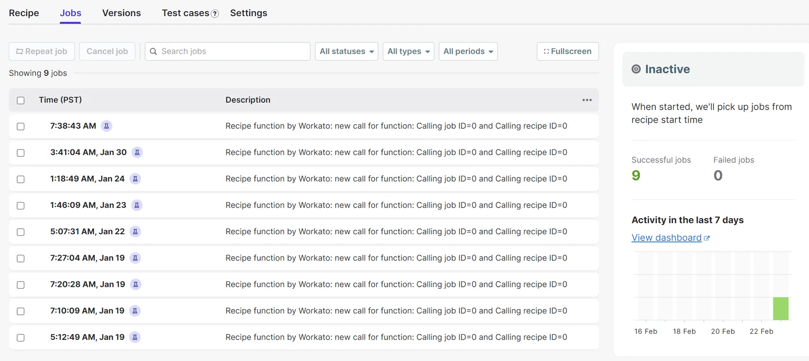 In Sitecore Connect, monitor the execution of a job. In Sitecore Connect, monitor the execution of a job.