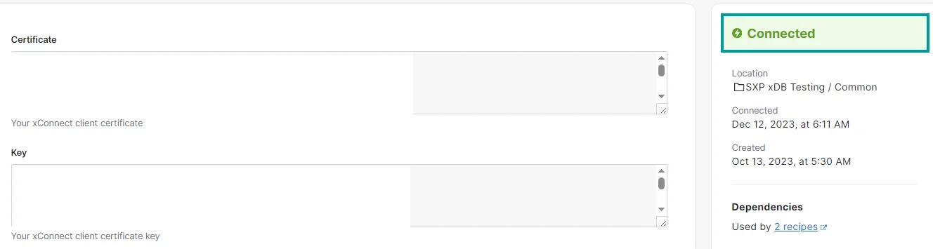 When connecting to XP (xDB) in Sitecore Connect is successful When connecting to XP (xDB) in Sitecore Connect is successful
