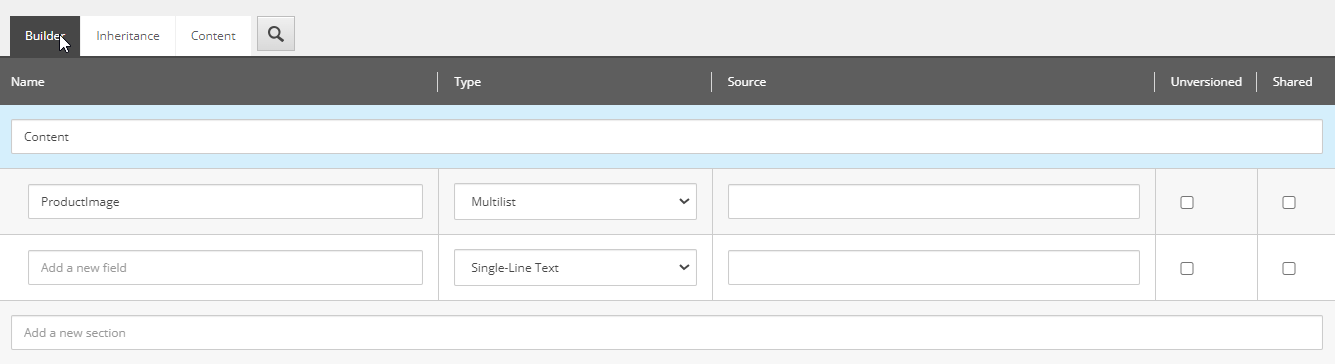 The new field properties, including the field name, type and source. The new field properties, including the field name, type and source.