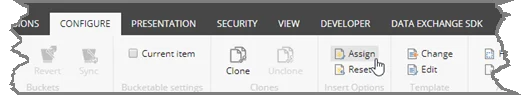 Assign option on configure tab