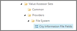 City Information File Fields item in the content tree