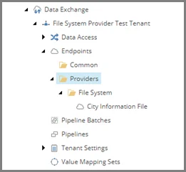 Providers folder in the content tree