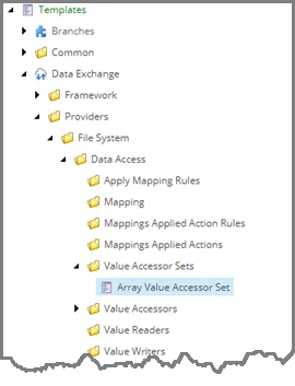 Array Value Accessor Set template in the content tree
