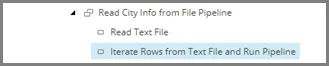 Move the Iterate Rows from Text File and Run Pipeline pipeline step in the content tree