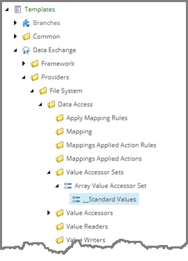 Standard values in content tree