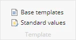 Standard values option in menu ribbon