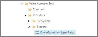 City Information Item Fields value accessor set in the content tree