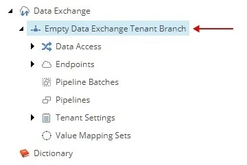 New tenant item in the content tree