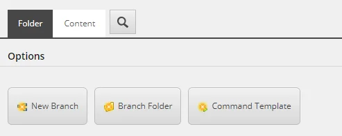 Folder tab showing the New Branch button to create a new branch. Folder tab showing the New Branch button to create a new branch.