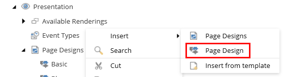Insert a new page design. Insert a new page design.