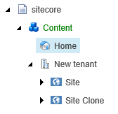 When you have cloned a site, it appears under the same tenant item as the original. When you have cloned a site, it appears under the same tenant item as the original.