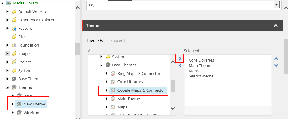 Select the maps provider in the Theme Base field. Select the maps provider in the Theme Base field.