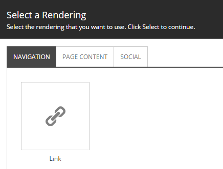 Select a rendering. Select a rendering.