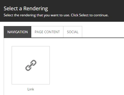 Select a rendering. Select a rendering.