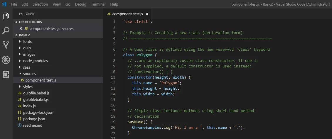 Add an ECMAScript 6+ class. Add an ECMAScript 6+ class.