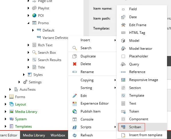 How to access the Scriban command from the content tree. How to access the Scriban command from the content tree.