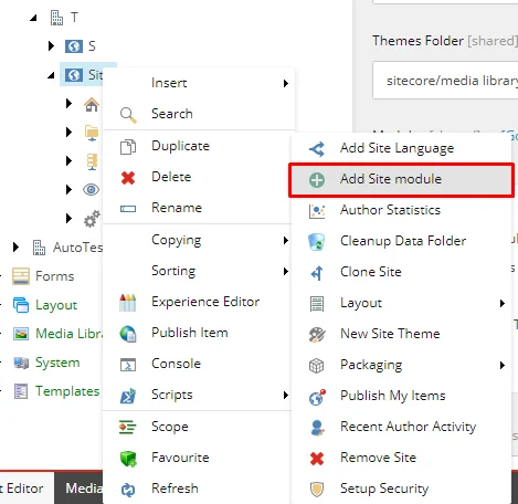 Add Site module