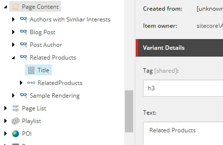 Rendering variant for the Page Content rendering.
