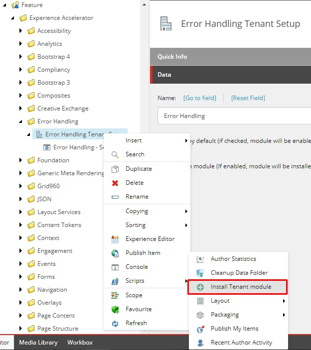 Install Tenant module