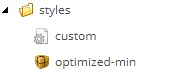 Using optimized-min and custom styles.