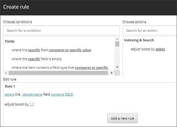 Create rule dialog box Create rule dialog box