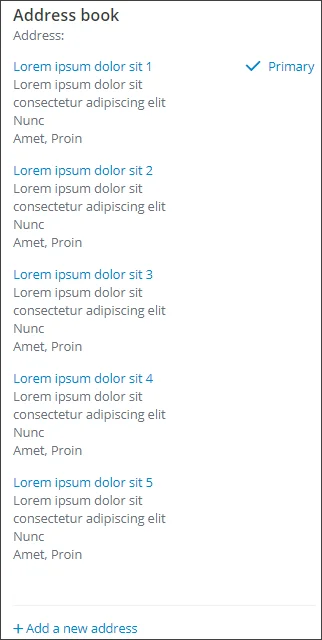 Address List rendering shown in the Experience Editor