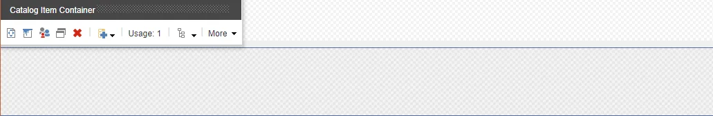 Catalog Item Container toolbar Catalog Item Container toolbar