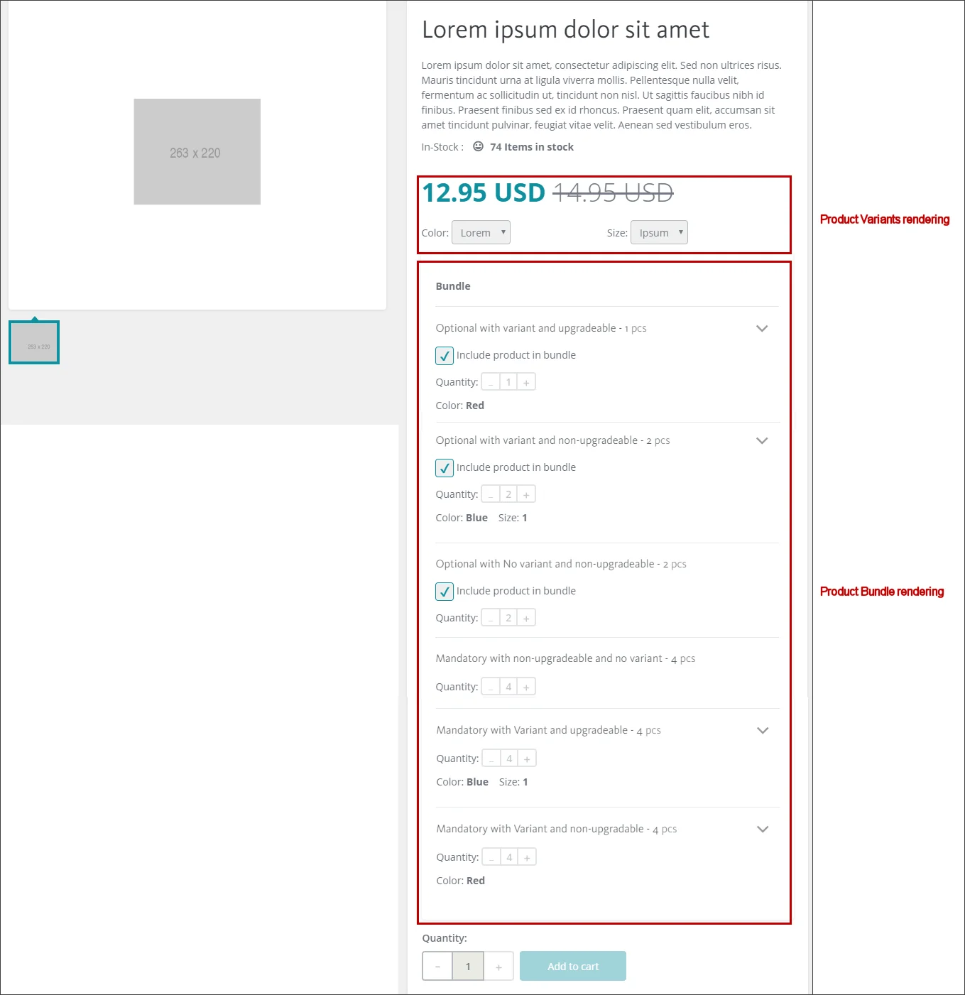 Product Bundle rendering in the Experience Editor. Product Bundle rendering in the Experience Editor.