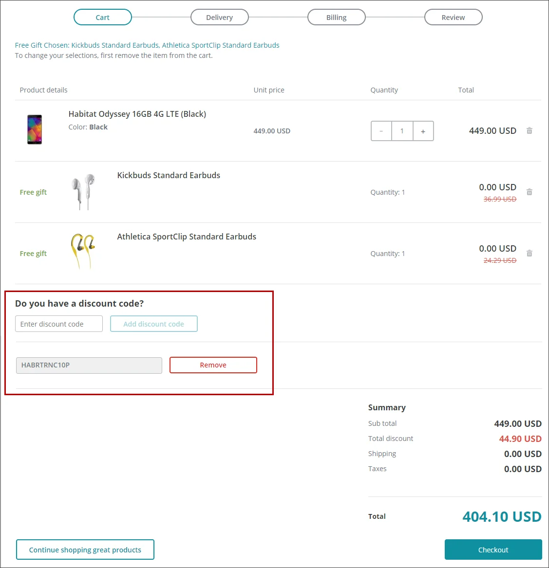 Promotion Codes rendering on the live storefront