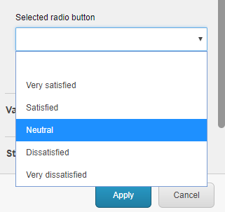 Selected radio button field. Selected radio button field.