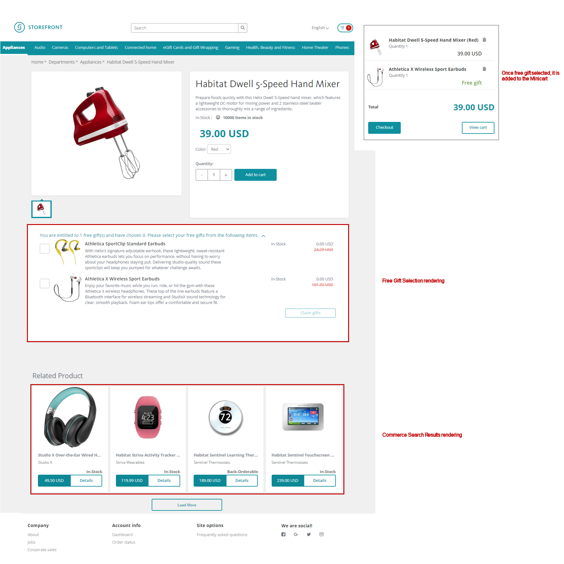 Example of the product page on the live storefront Example of the product page on the live storefront