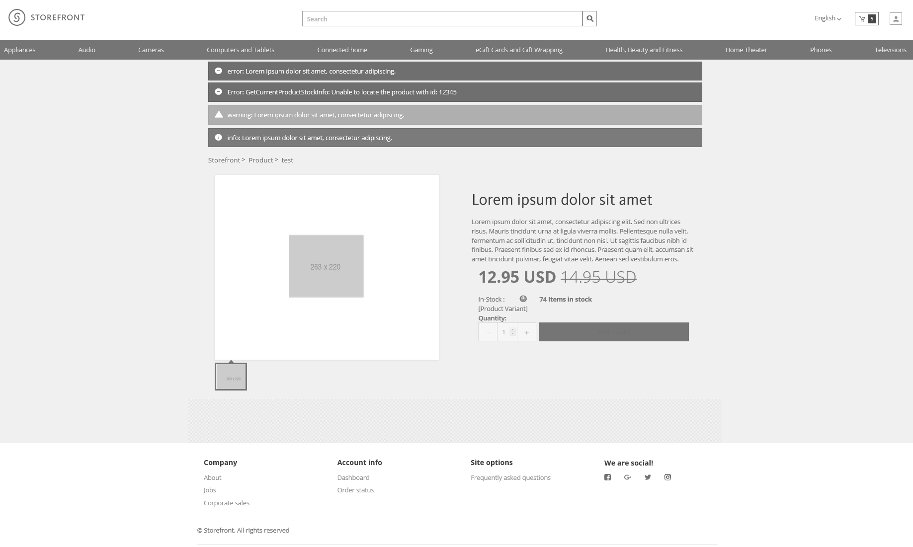 Product Page shown in the Experience Editor Product Page shown in the Experience Editor