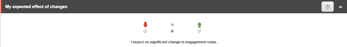 The My expected effect of changes section