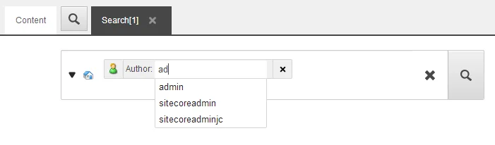 The list of suggested searches below the Search field.