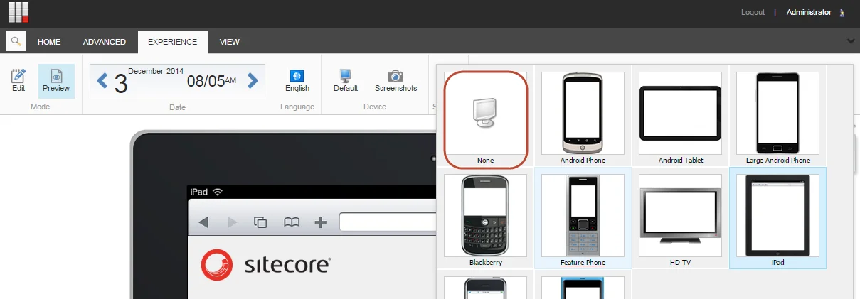 The Default device option The Default device option