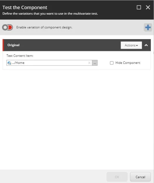 The Test the Component dialog box