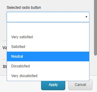 Selected radio button field.
